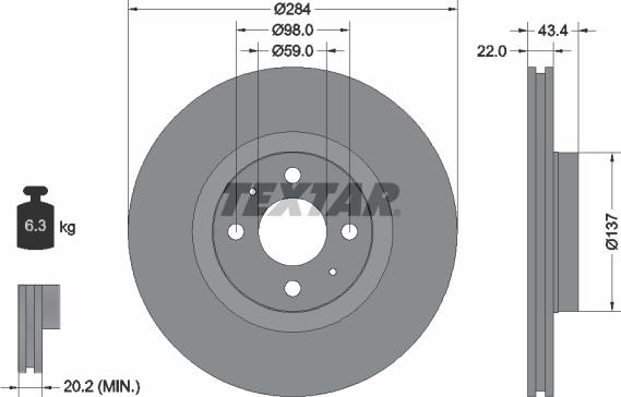 Textar 89016300 - Bremžu komplekts, Disku bremzes adetalas.lv