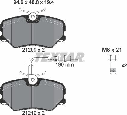 Textar 89010400 - Bremžu komplekts, Disku bremzes adetalas.lv