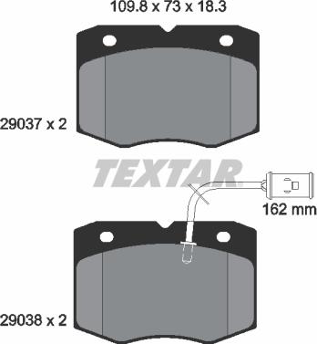 Textar 2903701 - Bremžu uzliku kompl., Disku bremzes adetalas.lv