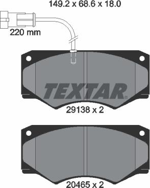 Textar 2913801 - Bremžu uzliku kompl., Disku bremzes adetalas.lv