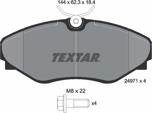 Textar 2497101 - Bremžu uzliku kompl., Disku bremzes adetalas.lv