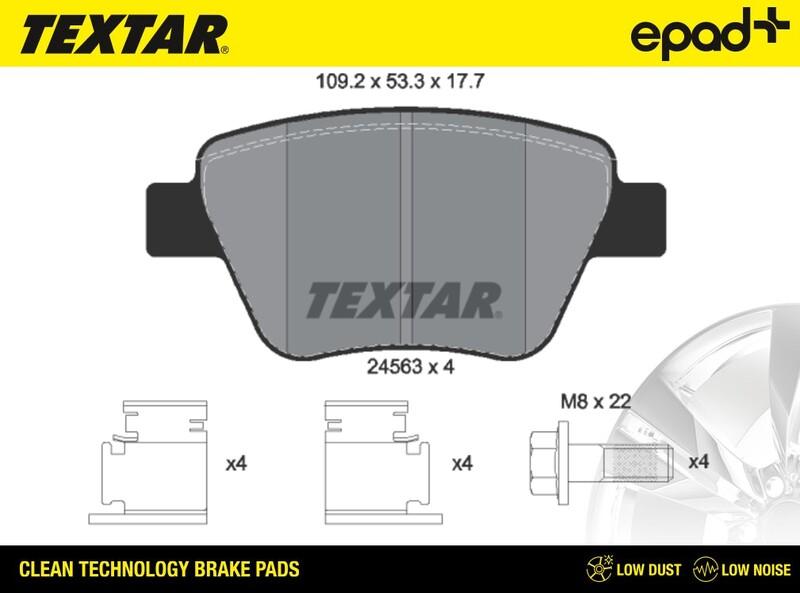 Textar 2456301CP - Bremžu uzliku kompl., Disku bremzes adetalas.lv