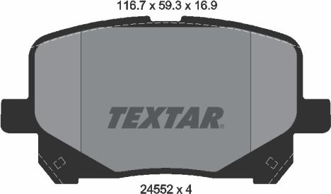 Textar 2452201 - Bremžu uzliku kompl., Disku bremzes adetalas.lv