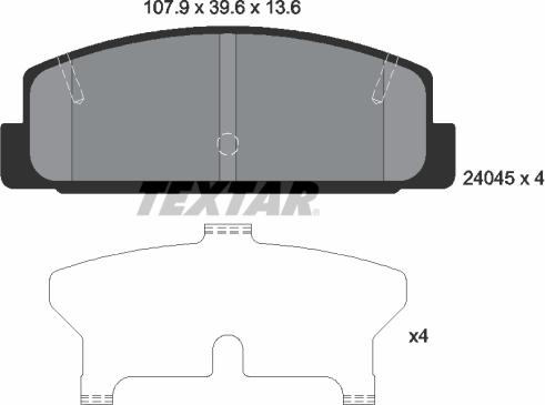 Textar 2404501 - Bremžu uzliku kompl., Disku bremzes adetalas.lv