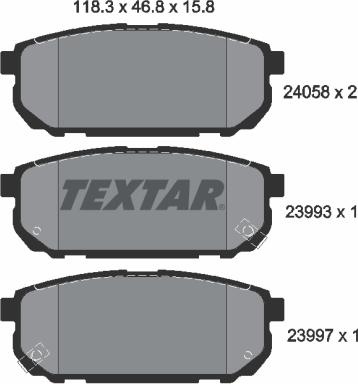 Textar 2405801 - Bremžu uzliku kompl., Disku bremzes adetalas.lv