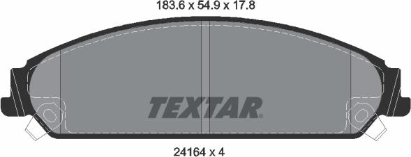 Textar 2416401 - Bremžu uzliku kompl., Disku bremzes adetalas.lv