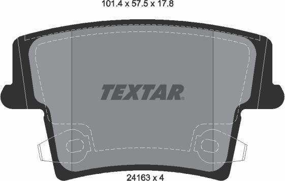 Textar 2416301 - Bremžu uzliku kompl., Disku bremzes adetalas.lv