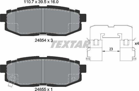 Textar 2485401 - Bremžu uzliku kompl., Disku bremzes adetalas.lv