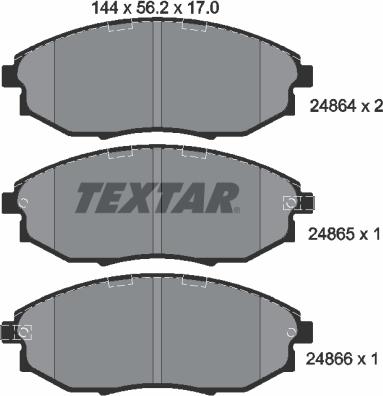 Textar 2486401 - Bremžu uzliku kompl., Disku bremzes adetalas.lv