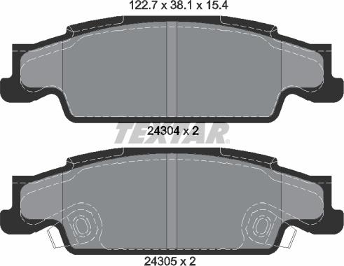 Textar 2430401 - Bremžu uzliku kompl., Disku bremzes adetalas.lv