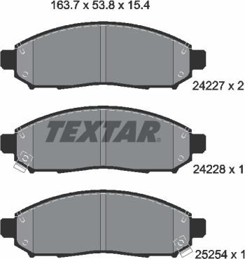 Textar 2422704 - Bremžu uzliku kompl., Disku bremzes adetalas.lv