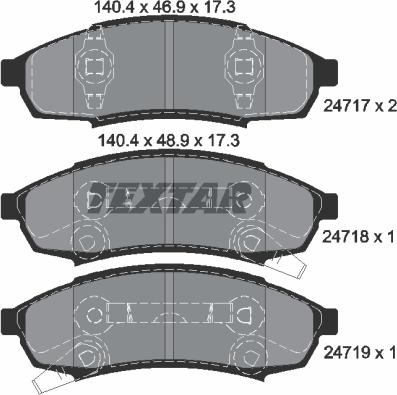 Textar 2471701 - Bremžu uzliku kompl., Disku bremzes adetalas.lv