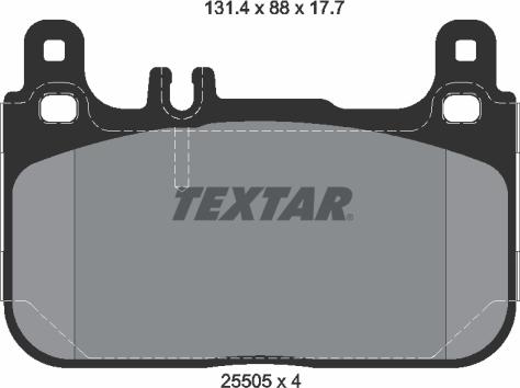 Textar 2550501 - Bremžu uzliku kompl., Disku bremzes adetalas.lv