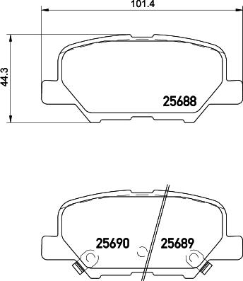 Textar 2568803 - Bremžu uzliku kompl., Disku bremzes adetalas.lv