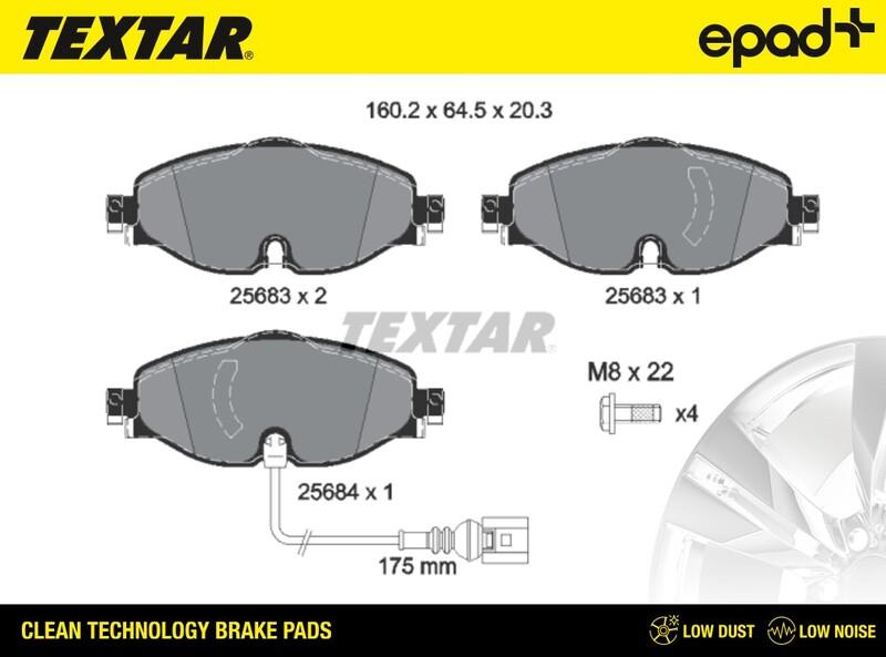 Textar 2568301CP - Bremžu uzliku kompl., Disku bremzes adetalas.lv