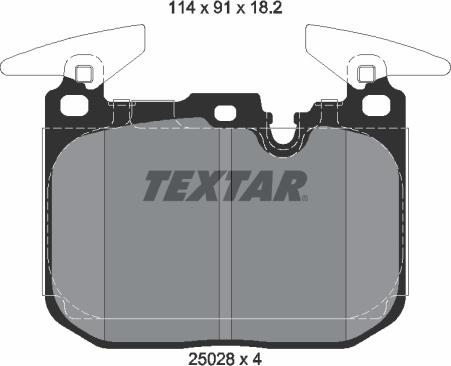 Textar 2502801 - Bremžu uzliku kompl., Disku bremzes adetalas.lv