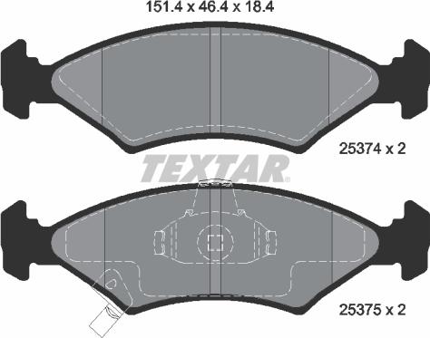 Textar 2537401 - Bremžu uzliku kompl., Disku bremzes adetalas.lv