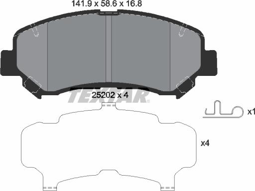 Textar 2520201 - Bremžu uzliku kompl., Disku bremzes adetalas.lv