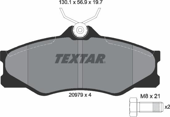 Textar 2097904 - Bremžu uzliku kompl., Disku bremzes adetalas.lv