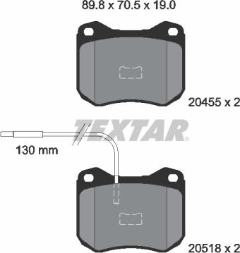 Textar 2045502 - Bremžu uzliku kompl., Disku bremzes adetalas.lv