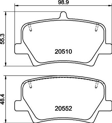 Textar 2051003 - Bremžu uzliku kompl., Disku bremzes adetalas.lv