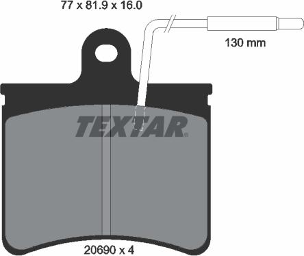 Textar 2069001 - Bremžu uzliku kompl., Disku bremzes adetalas.lv