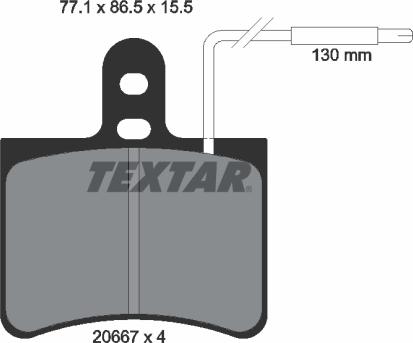 Textar 2066703 - Bremžu uzliku kompl., Disku bremzes adetalas.lv