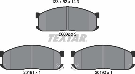 Textar 2000201 - Bremžu uzliku kompl., Disku bremzes adetalas.lv