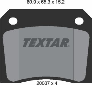 Textar 2000702 - Bremžu uzliku kompl., Disku bremzes adetalas.lv