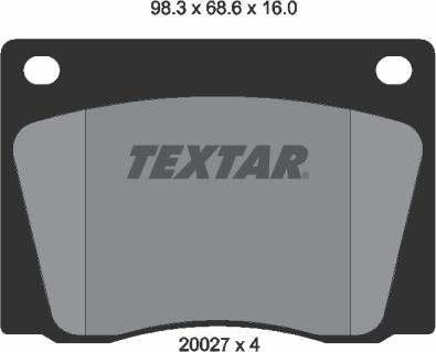 Textar 2002701 - Bremžu uzliku kompl., Disku bremzes adetalas.lv