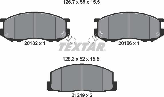 Textar 2018201 - Bremžu uzliku kompl., Disku bremzes adetalas.lv