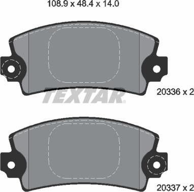 Textar 2033602 - Bremžu uzliku kompl., Disku bremzes adetalas.lv