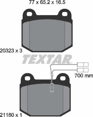 Textar 2032304 - Bremžu uzliku kompl., Disku bremzes adetalas.lv