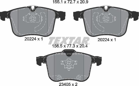 Textar 2022401 - Bremžu uzliku kompl., Disku bremzes adetalas.lv