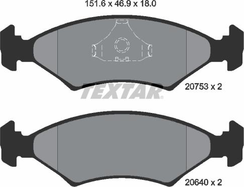 Textar 2075303 - Bremžu uzliku kompl., Disku bremzes adetalas.lv