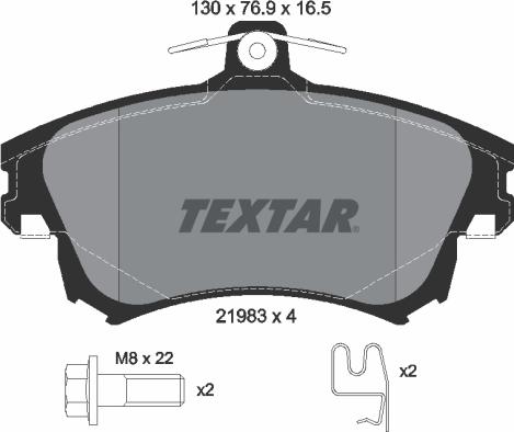 Textar 2198304 - Bremžu uzliku kompl., Disku bremzes adetalas.lv