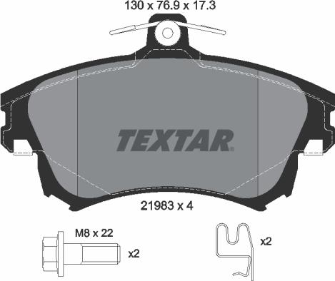 Textar 2198302 - Bremžu uzliku kompl., Disku bremzes adetalas.lv