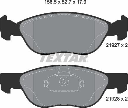 Textar 89012600 - Bremžu komplekts, Disku bremzes adetalas.lv