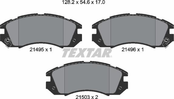 Textar 2149501 - Bremžu uzliku kompl., Disku bremzes adetalas.lv