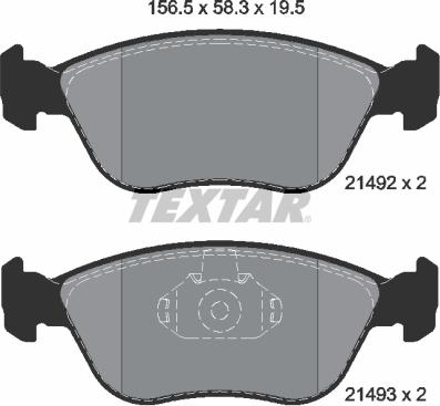 Textar 2149201 - Bremžu uzliku kompl., Disku bremzes adetalas.lv