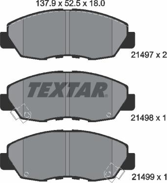 Textar 2149701 - Bremžu uzliku kompl., Disku bremzes adetalas.lv