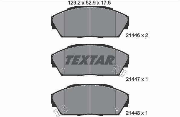 Textar 2144601 - Bremžu uzliku kompl., Disku bremzes adetalas.lv