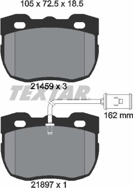 Textar 2145902 - Bremžu uzliku kompl., Disku bremzes adetalas.lv