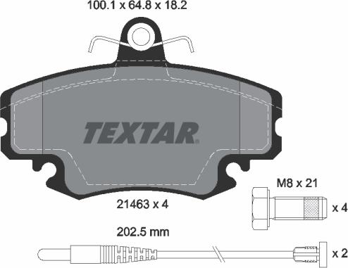 Textar 2146304 - Bremžu uzliku kompl., Disku bremzes adetalas.lv