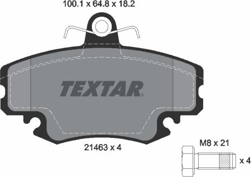 Textar 2146306 - Bremžu uzliku kompl., Disku bremzes adetalas.lv