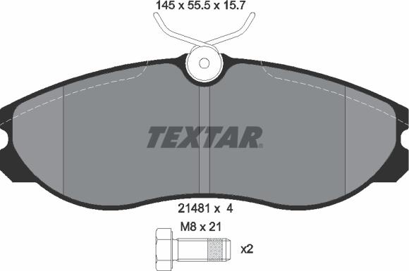 Textar 2148101 - Bremžu uzliku kompl., Disku bremzes adetalas.lv