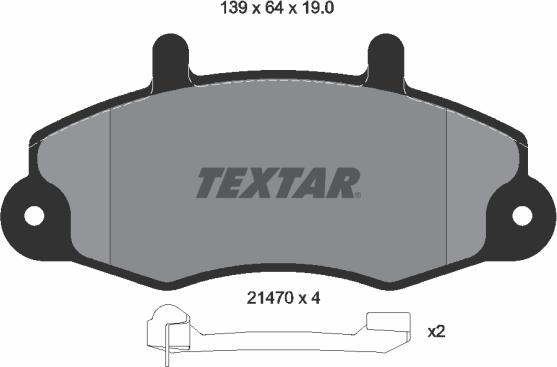 Textar 89002900 - Bremžu komplekts, Disku bremzes adetalas.lv