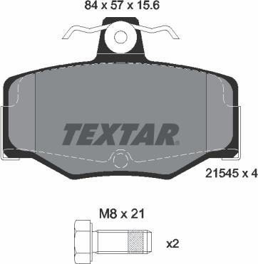 Textar 2154501 - Bremžu uzliku kompl., Disku bremzes adetalas.lv