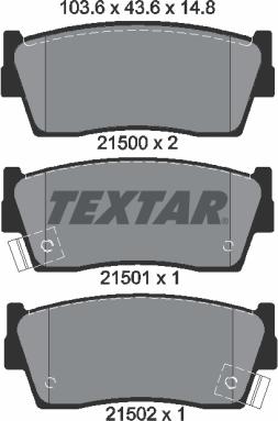 Textar 2150001 - Bremžu uzliku kompl., Disku bremzes adetalas.lv