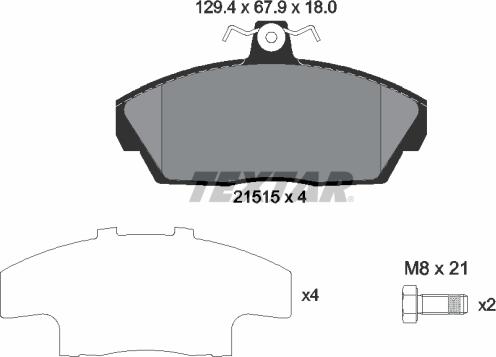 Textar 2151504 - Bremžu uzliku kompl., Disku bremzes adetalas.lv